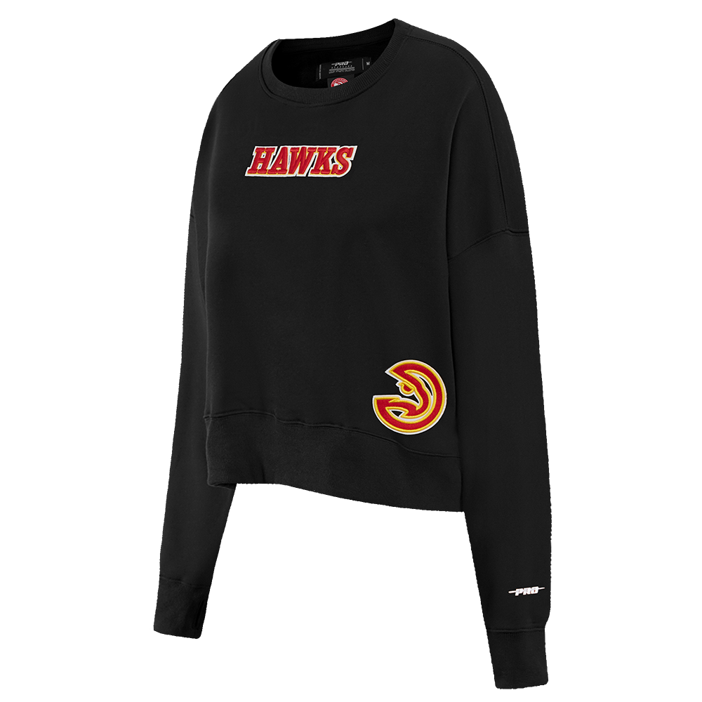 NBA ATLANTA HAWKS WINGSPAN WOMEN'S FLEECE CREWNECK (BLACK)