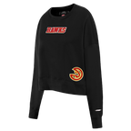 NBA ATLANTA HAWKS WINGSPAN WOMEN'S FLEECE CREWNECK (BLACK)