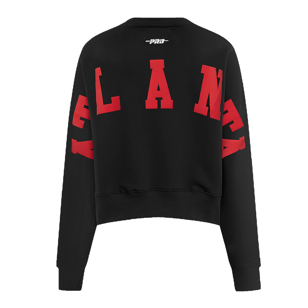 NBA ATLANTA HAWKS WINGSPAN WOMEN'S FLEECE CREWNECK (BLACK)