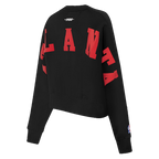 NBA ATLANTA HAWKS WINGSPAN WOMEN'S FLEECE CREWNECK (BLACK)