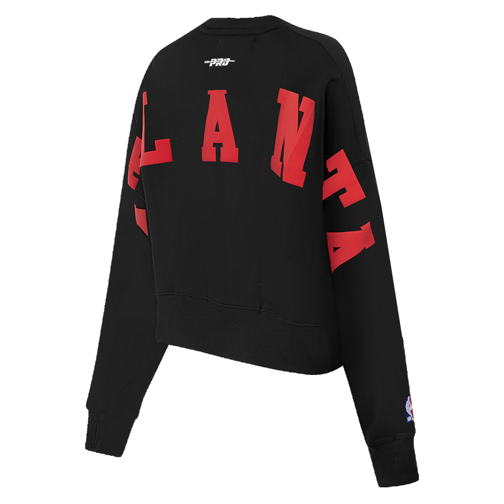 NBA ATLANTA HAWKS WINGSPAN WOMEN'S FLEECE CREWNECK (BLACK)