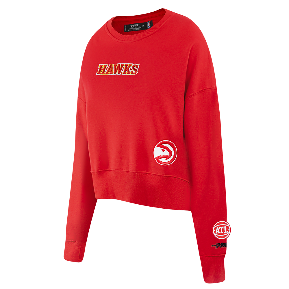NBA ATLANTA HAWKS WINGSPAN WOMEN'S FLC CREWNECK (RED)