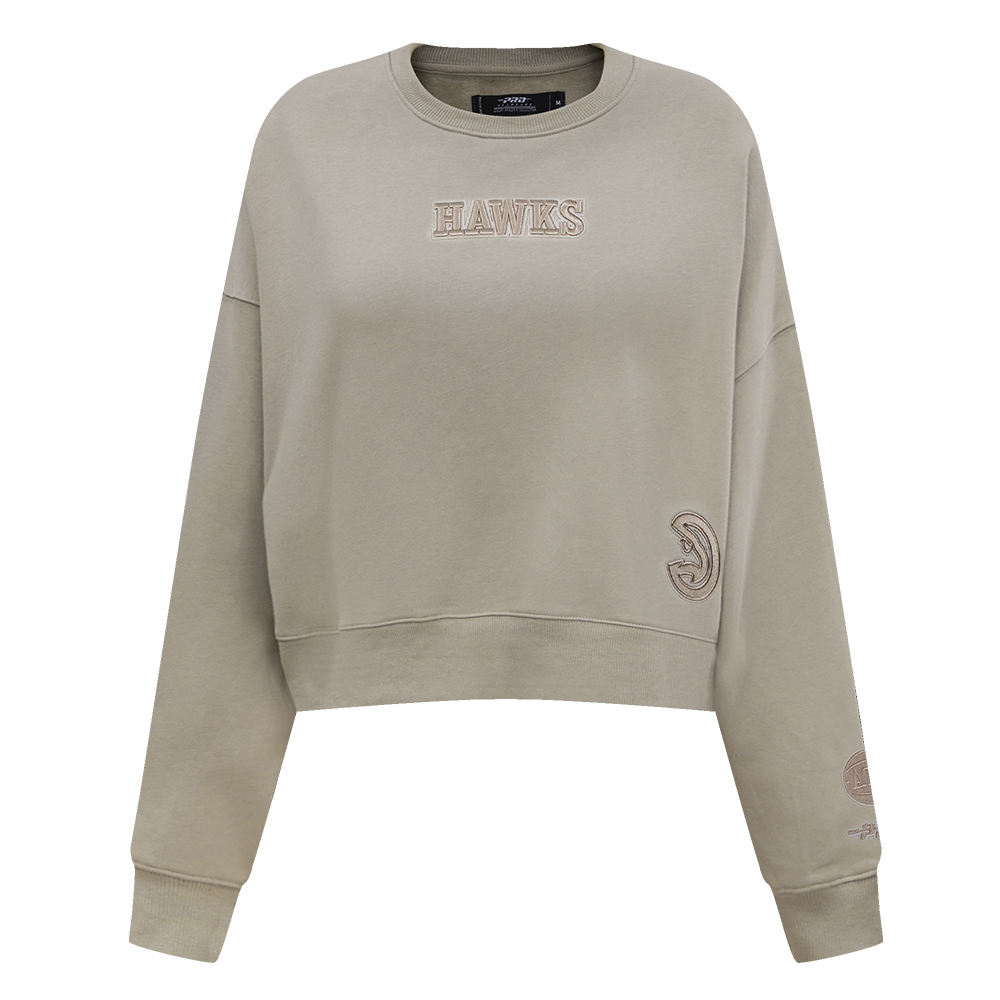 NBA ATLANTA HAWKS WINGSPAN WOMEN'S FLEECE CREWNECK (TAUPE)