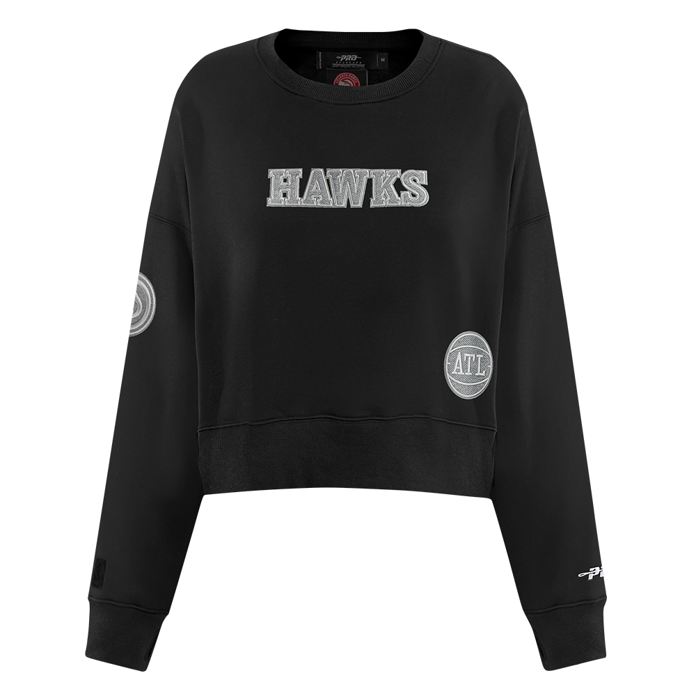 NBA ATLANTA HAWKS REVERSE FRENCH TERRY CHANDAIL À COL ROND EN MOLLETON POUR FEMME (NOIR)