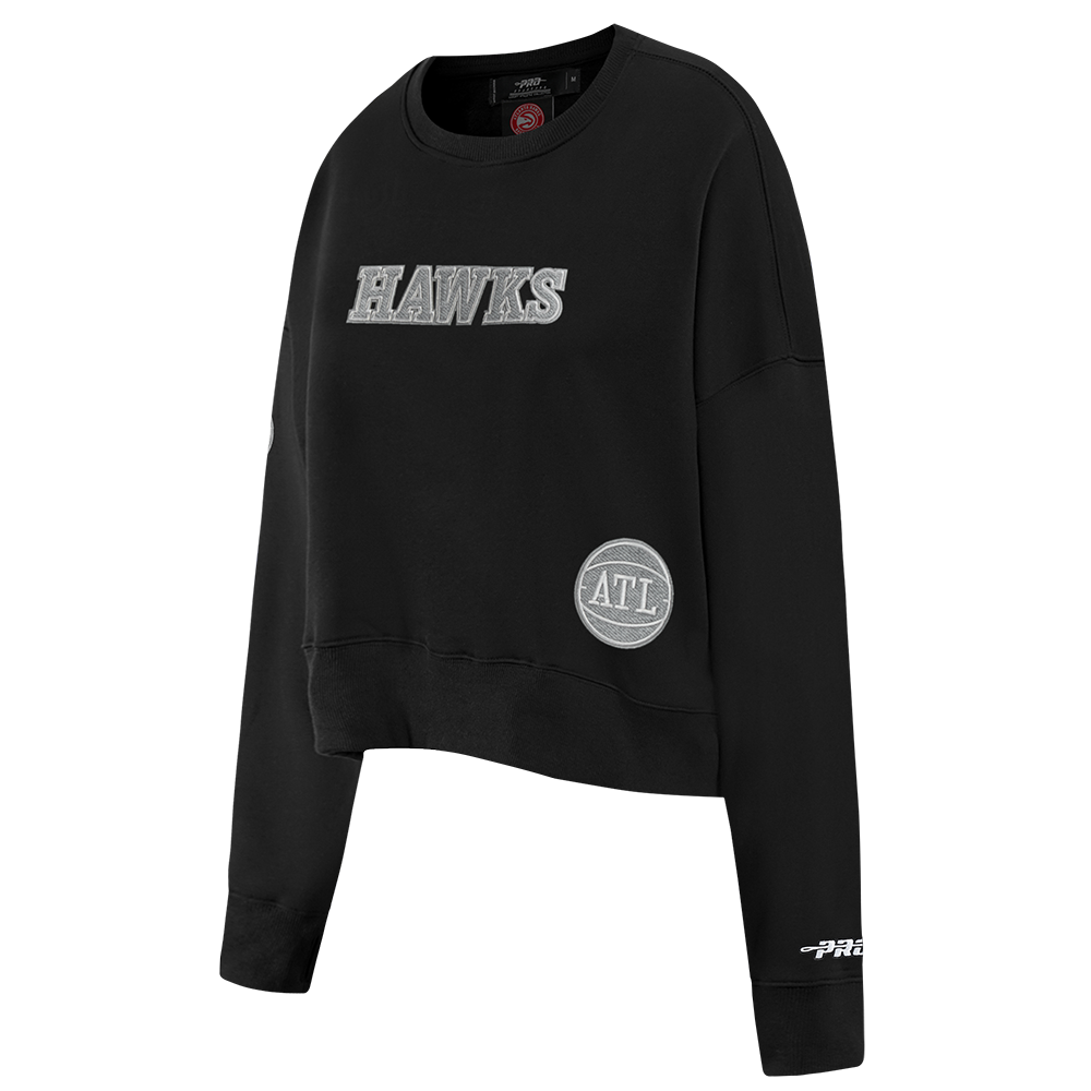 NBA ATLANTA HAWKS REVERSE FRENCH TERRY CHANDAIL À COL ROND EN MOLLETON POUR FEMME (NOIR)