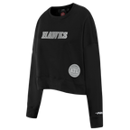 NBA ATLANTA HAWKS REVERSE FRENCH TERRY CHANDAIL À COL ROND EN MOLLETON POUR FEMME (NOIR)