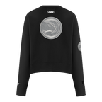 NBA ATLANTA HAWKS REVERSE FRENCH TERRY CHANDAIL À COL ROND EN MOLLETON POUR FEMME (NOIR)