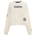 NBA ATLANTA HAWKS REVERSE FRENCH TERRY WOMEN'S FLEECE CREWNECK (EGGSHELL)