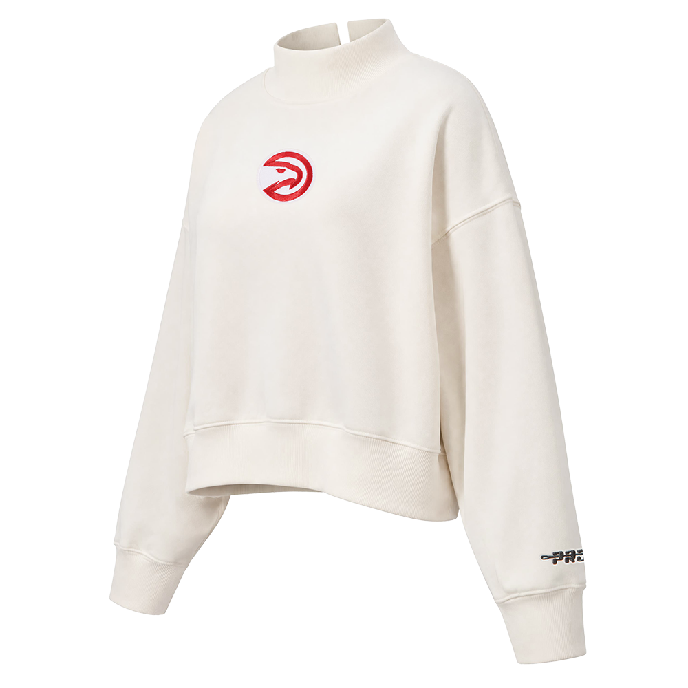 NBA ATLANTA HAWKS CLASSIC ICON WOMEN'S SWEATSHIRT (EGGSHELL)