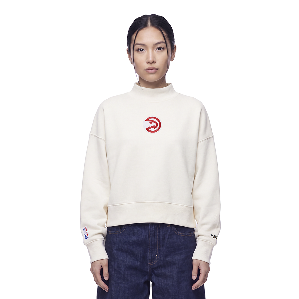 NBA ATLANTA HAWKS CLASSIC ICON WOMEN'S SWEATSHIRT (EGGSHELL)