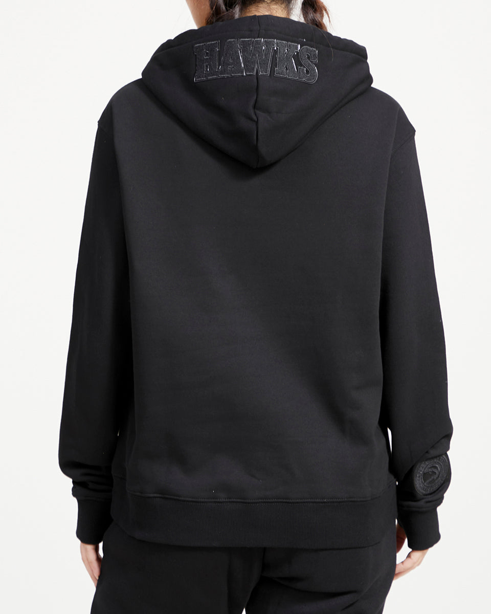 NBA ATLANTA HAWKS TRIPLE BLACK WOMEN'S PULLOVER HOODIE (TRIPLE BLACK)