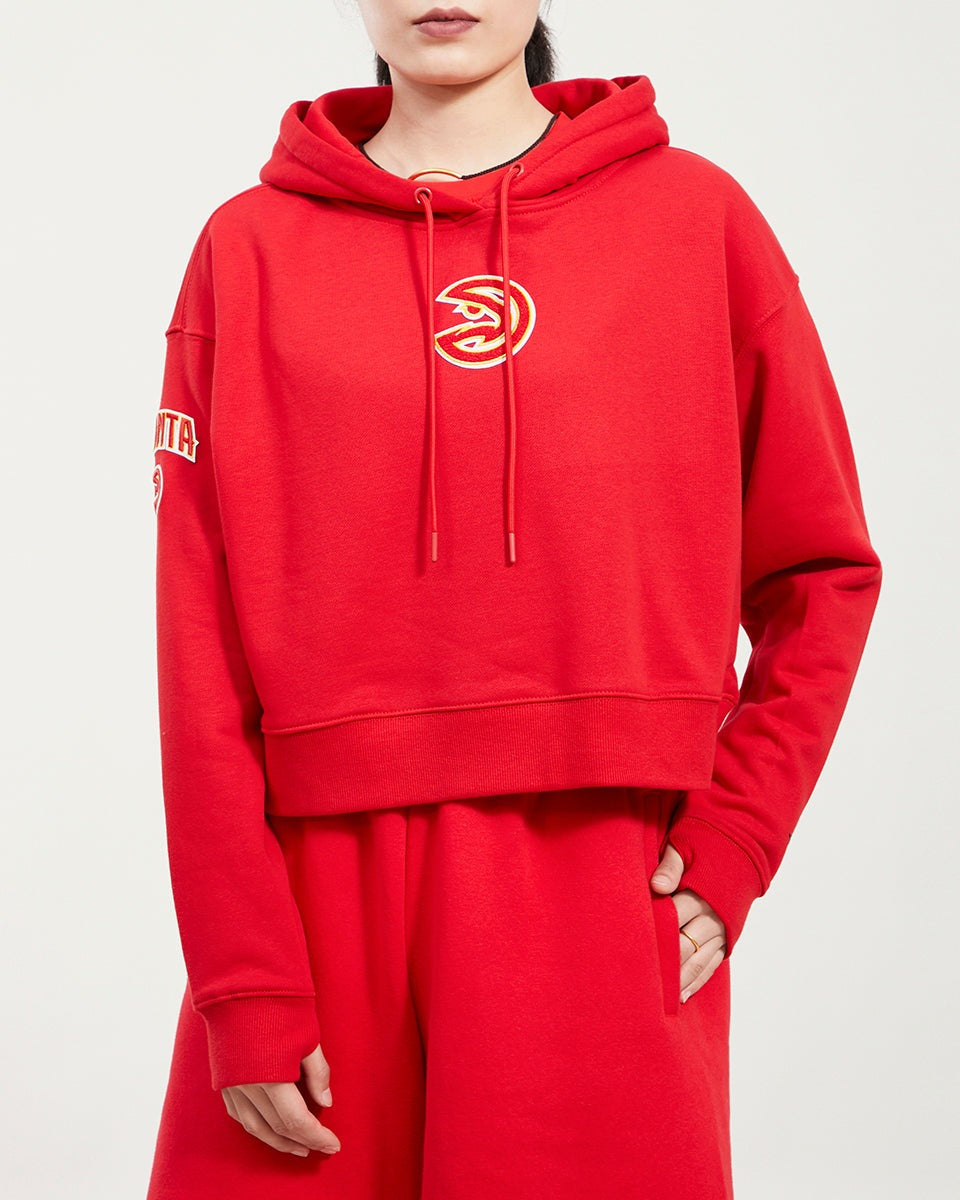 NBA ATLANTA HAWKS CLASSIC CHANDAIL À CAPUCHON COURT POUR FEMME (ROUGE)