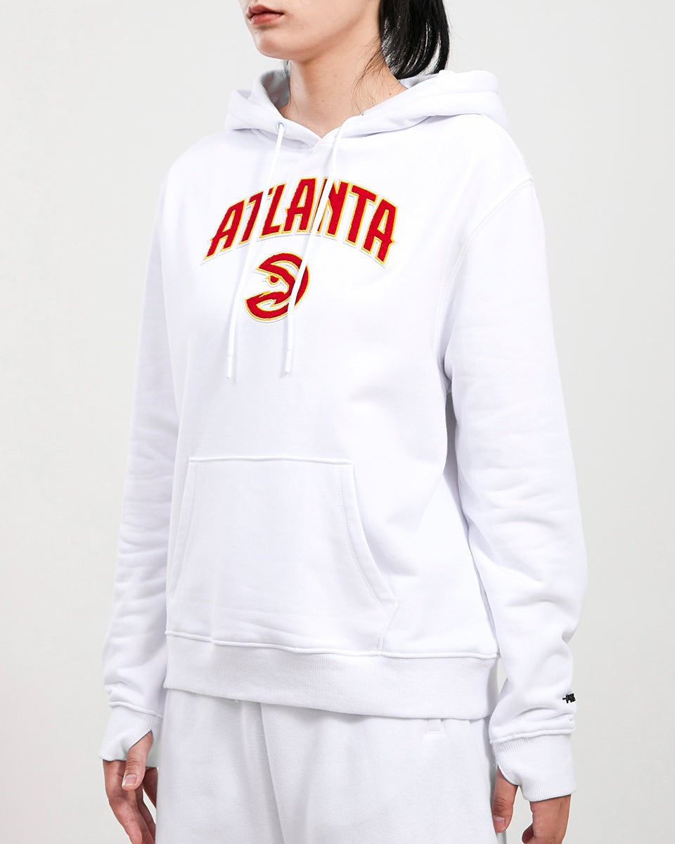 NBA ATLANTA HAWKS CLASSIC WOMEN'S PO HOODIE (WHITE)