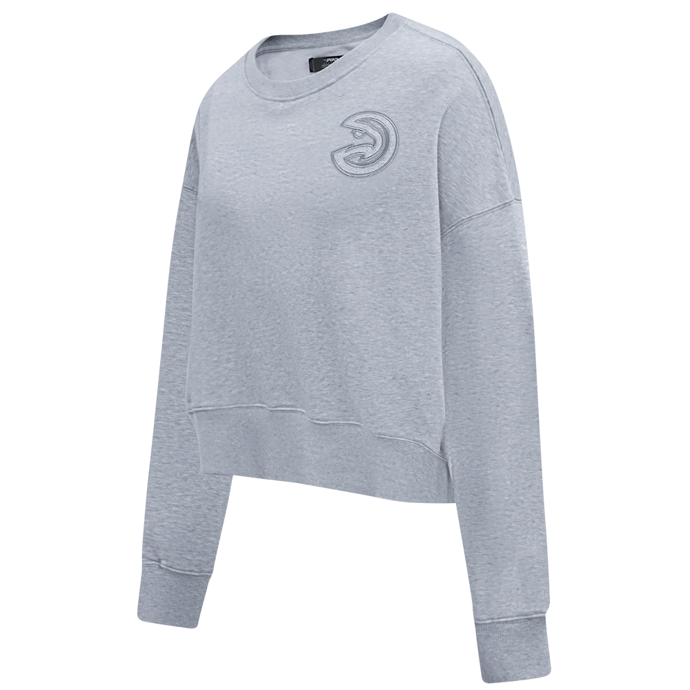 NBA ATLANTA HAWKS NEUTRAL CHANDAIL À COL ROND EN MOLLETON POUR FEMME (GRIS CHINÉ FONCÉ)