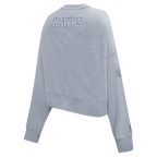 NBA ATLANTA HAWKS NEUTRAL CHANDAIL À COL ROND EN MOLLETON POUR FEMME (GRIS CHINÉ FONCÉ)