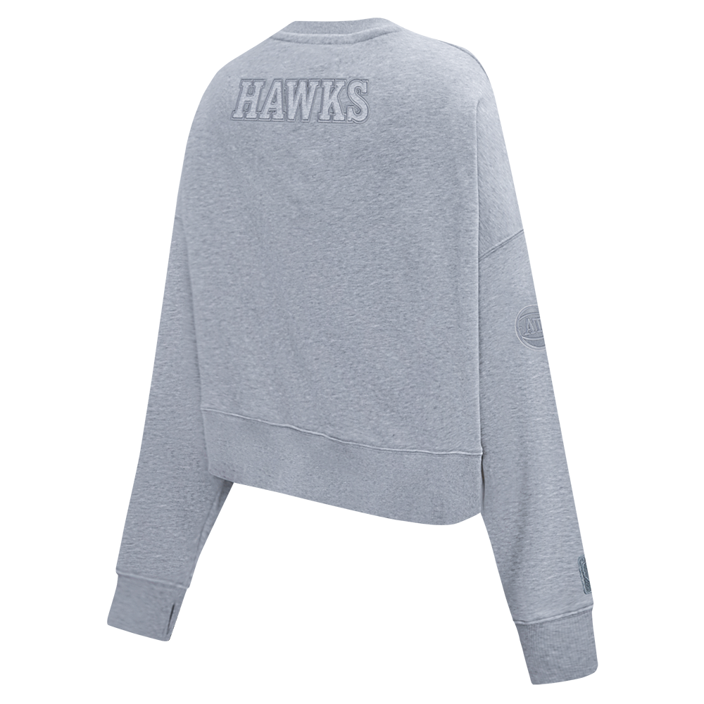 NBA ATLANTA HAWKS NEUTRAL CHANDAIL À COL ROND EN MOLLETON POUR FEMME (GRIS CHINÉ FONCÉ)