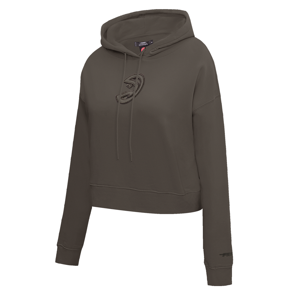 NBA ATLANTA HAWKS NEUTRAL CROPPED WOMEN'S PO HOODIE (DARK TAUPE)