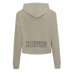 NBA ATLANTA HAWKS NEUTRAL WOMEN'S CROPPED PULLOVER HOODIE (TAUPE)