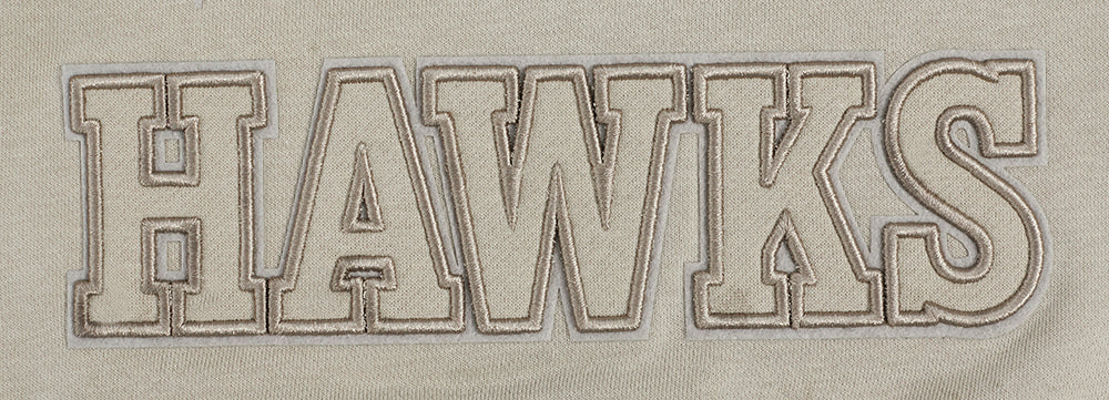 NBA ATLANTA HAWKS NEUTRAL WOMEN'S CROPPED PULLOVER HOODIE (TAUPE)