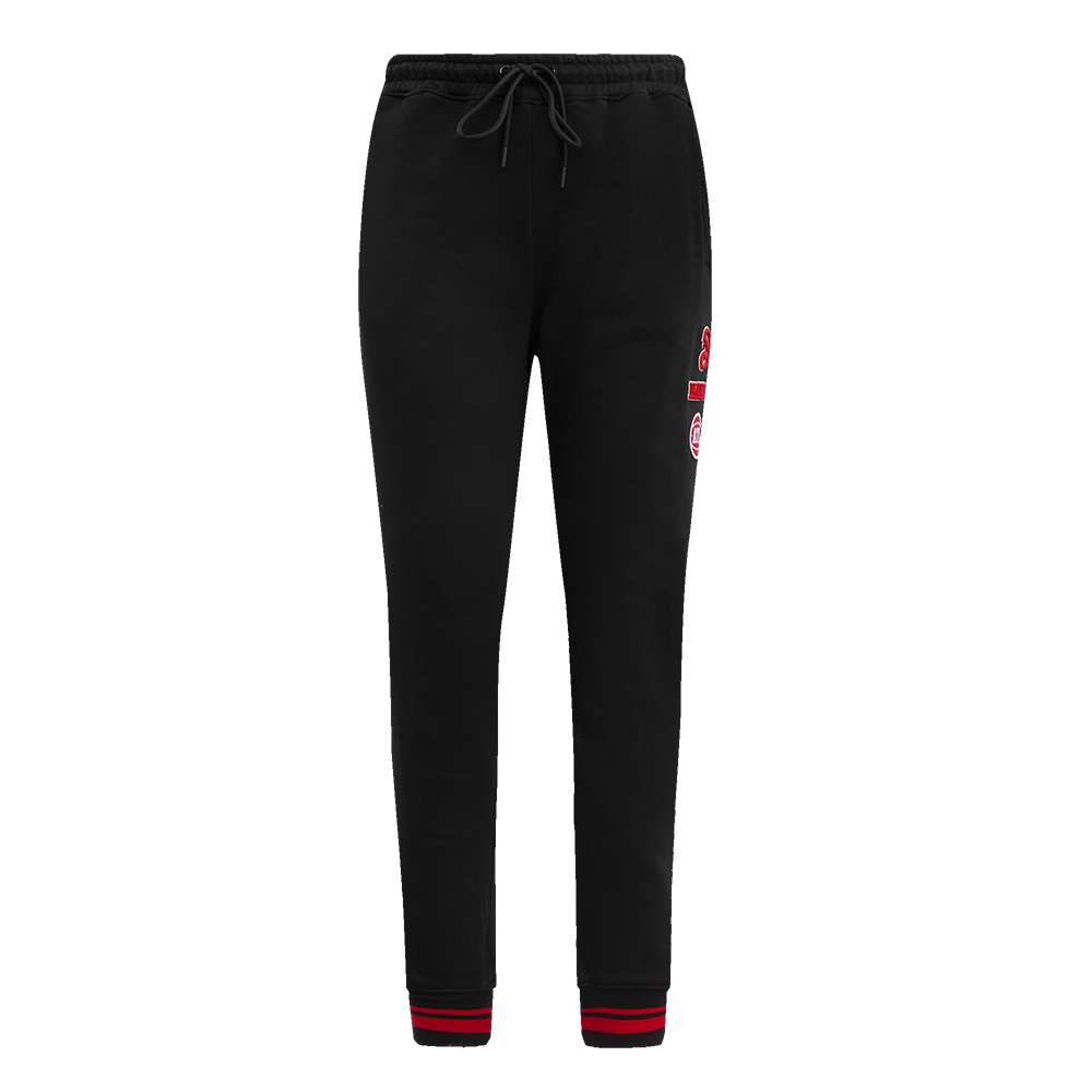 NBA ATLANTA HAWKS RETRO CLASSIC PANTALON OUATÉ CÔTELÉ POUR FEMME (NOIR/ROUGE/NOIR)