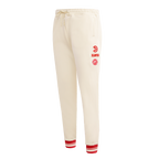 NBA ATLANTA HAWKS RETRO CLASSIC PANTALON OUATÉ CÔTELÉ POUR FEMME (COQUILLE D'ŒUF/ROUGE)
