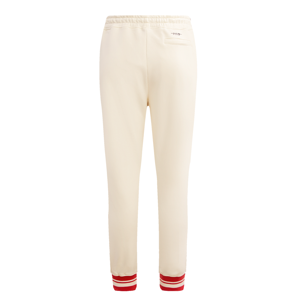 NBA ATLANTA HAWKS RETRO CLASSIC PANTALON OUATÉ CÔTELÉ POUR FEMME (COQUILLE D'ŒUF/ROUGE)