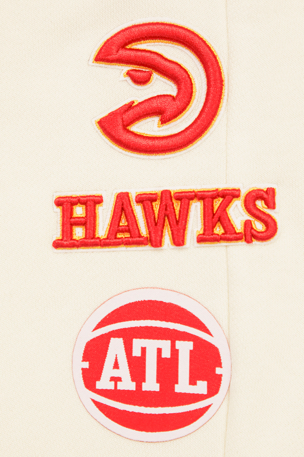 NBA ATLANTA HAWKS RETRO CLASSIC PANTALON OUATÉ CÔTELÉ POUR FEMME (COQUILLE D'ŒUF/ROUGE)