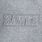 NBA ATLANTA HAWKS REVERSE FRENCH TERRY BLOUSON COLLÉGIAL EN LAINE POUR FEMME (NOIR/GRIS/COQUILLE D'ŒUF)