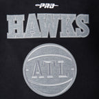 NBA ATLANTA HAWKS REVERSE FRENCH TERRY BLOUSON COLLÉGIAL EN LAINE POUR FEMME (NOIR/GRIS/COQUILLE D'ŒUF)