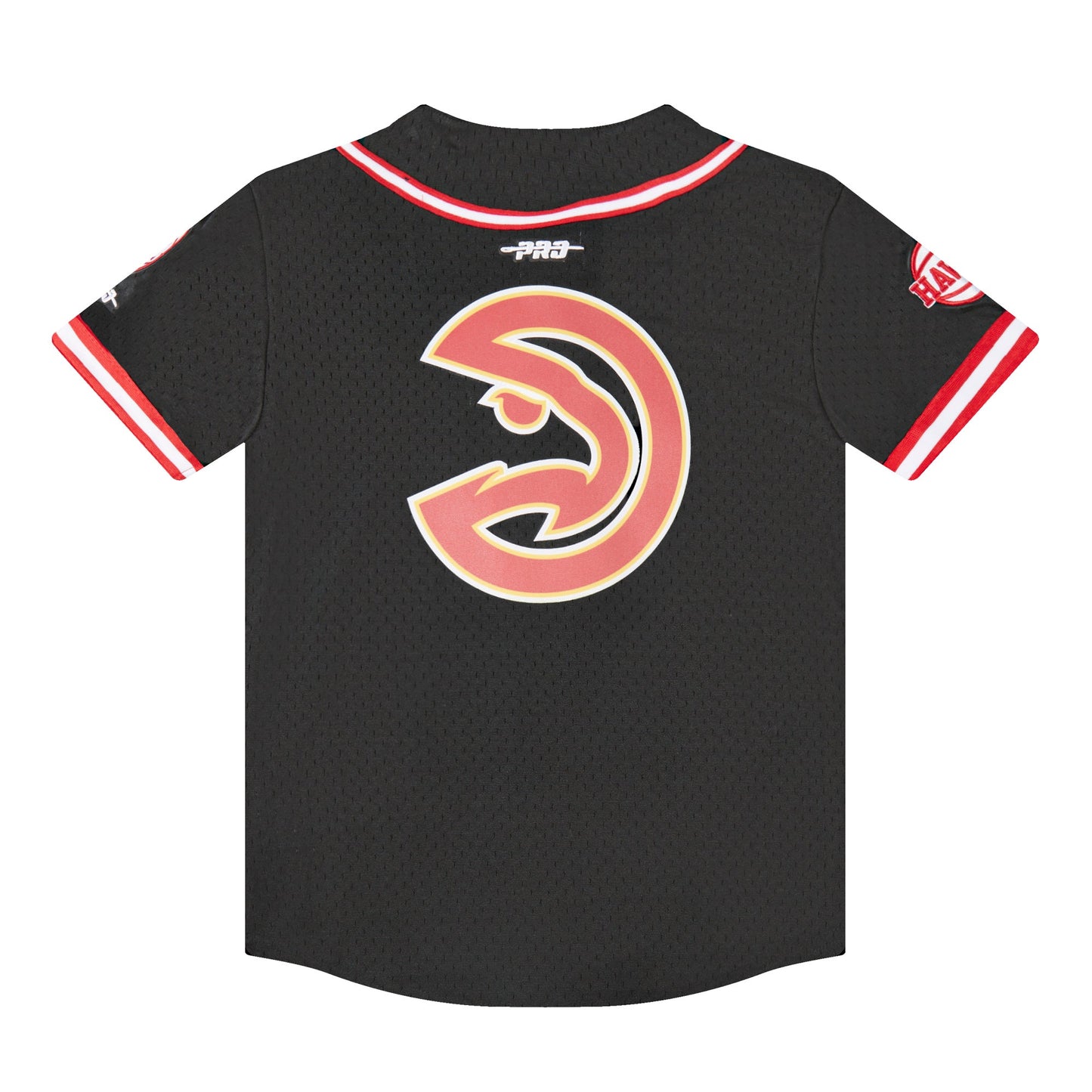 NBA ATLANTA HAWKS CLASSIC LITTLE BOYS MESH BUTTON DOWN SHIRT (BLACK/RED)