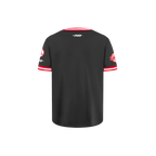 NBA ATLANTA HAWKS RETRO CLASSIC LITTLE BOY'S SHORT SLEEVE STRIPED RIB TEE (BLACK/RED)