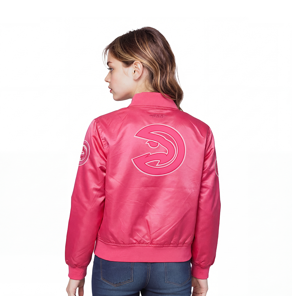 NBA ATLANTA HAWKS TRIPLE PINK LG SATIN JACKET (BEETROOT PURPLE)