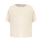 NBA ATLANTA HAWKS NEUTRAL T-SHIRT À COUPE CARRÉE À MANCHES COURTES POUR FILLE ENFANT (COQUILLE D'ŒUF)