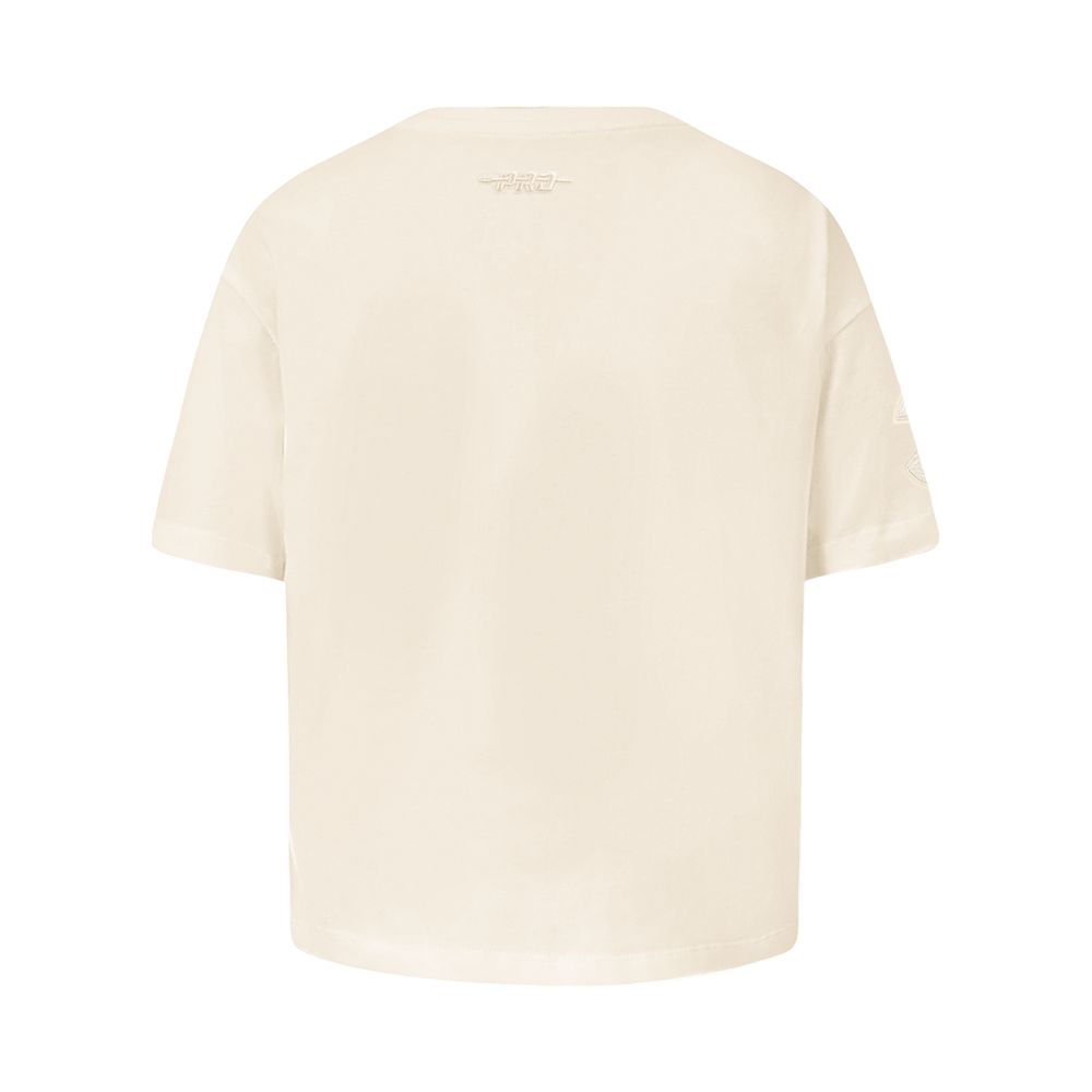 NBA ATLANTA HAWKS NEUTRAL T-SHIRT À COUPE CARRÉE À MANCHES COURTES POUR FILLE ENFANT (COQUILLE D'ŒUF)