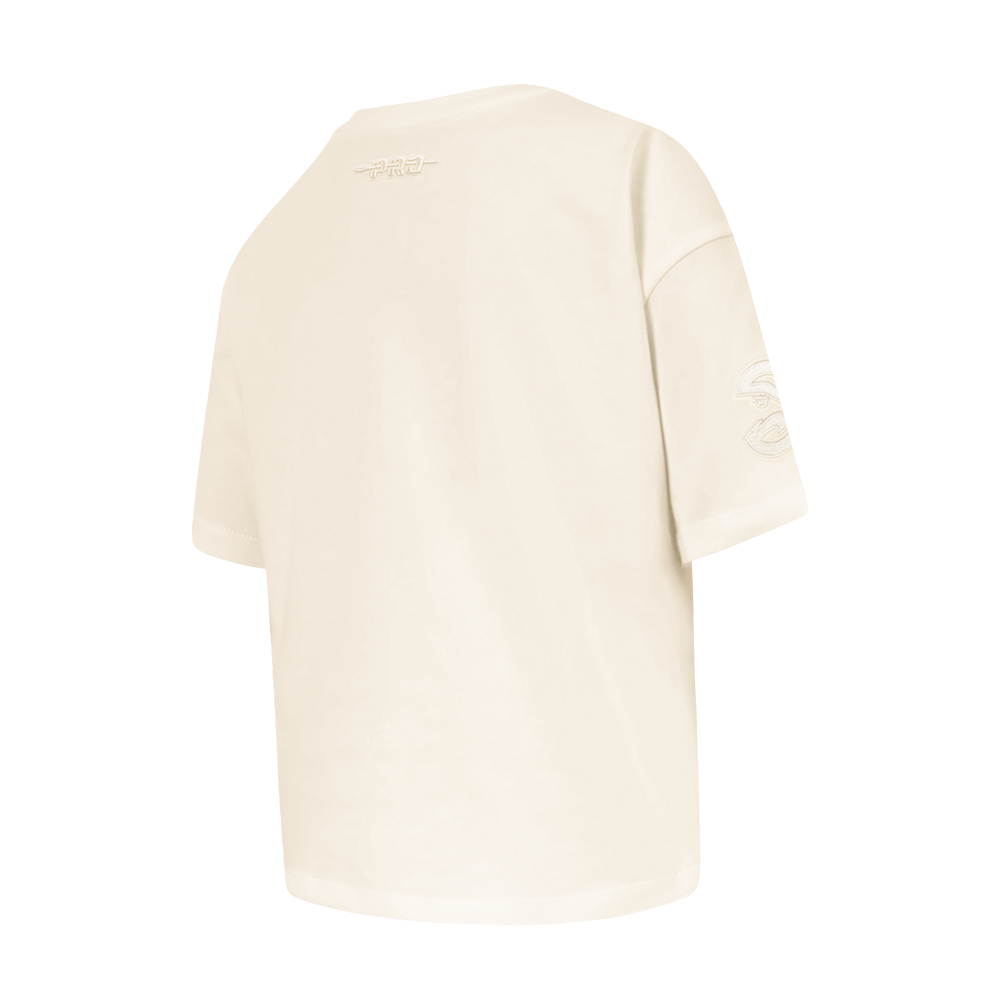 NBA ATLANTA HAWKS NEUTRAL T-SHIRT À COUPE CARRÉE À MANCHES COURTES POUR FILLE ENFANT (COQUILLE D'ŒUF)
