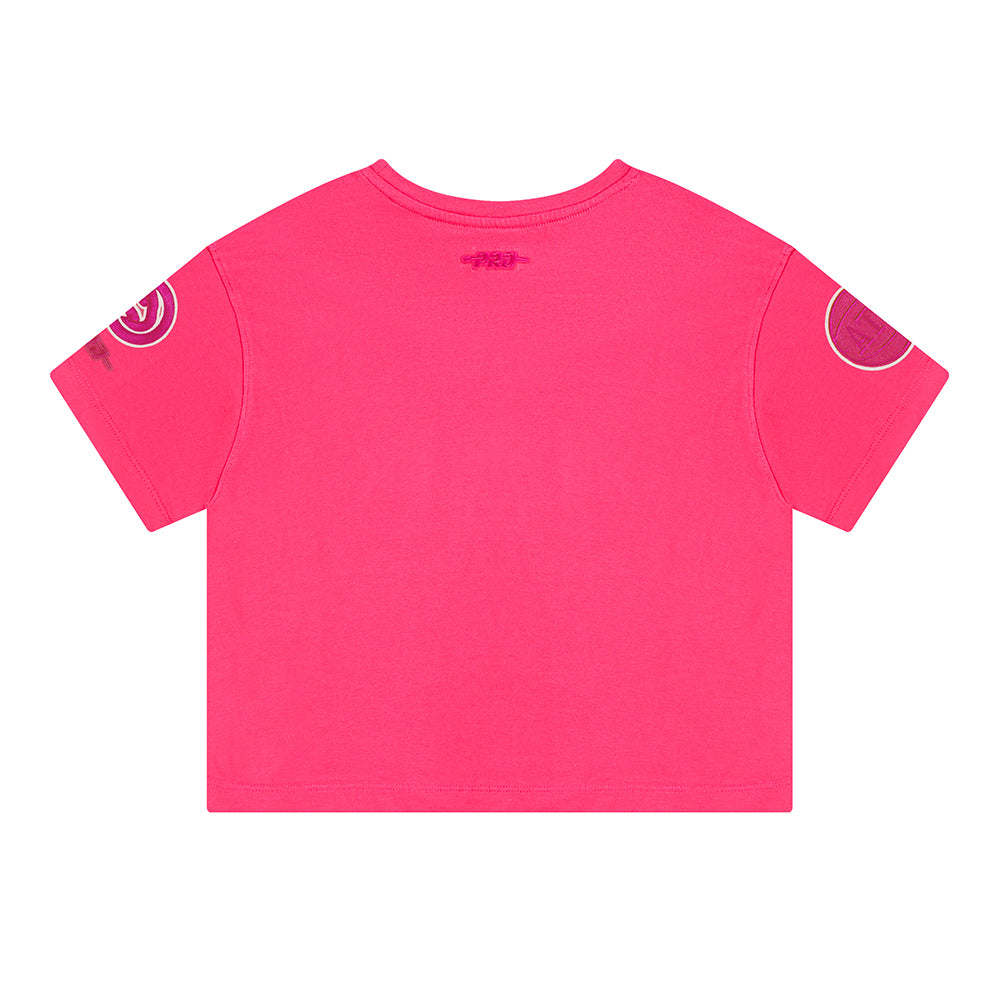 NBA ATLANTA HAWKS TRIPLE PINK LITTLE GIRLS SHORT SLEEVE BOXY TEE (BEETROOT PURPLE)
