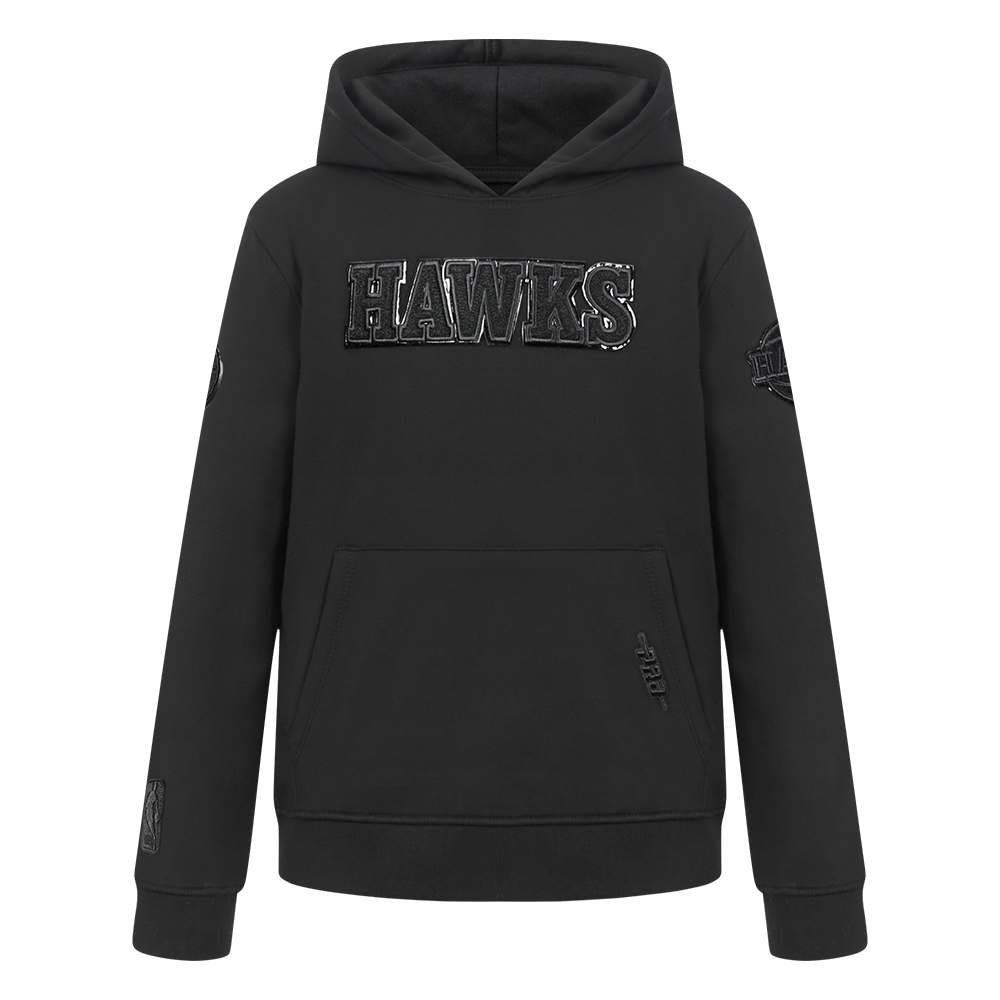 NBA ATLANTA HAWKS TRIPLE BLACK CHANDAIL À CAPUCHON EN MOLLETON POUR GARÇON BAMBIN (NOIR)