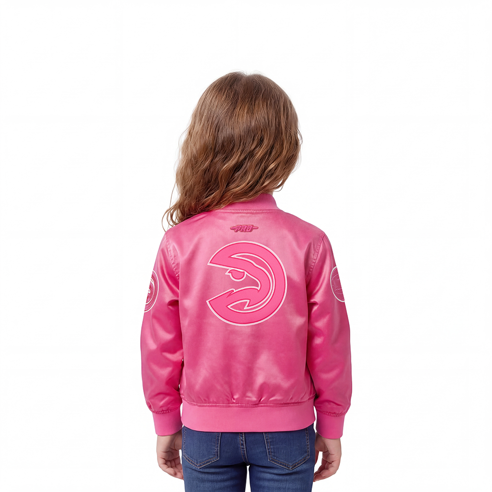 NBA ATLANTA HAWKS TRIPLE PINK TODDLER GIRL'S SATIN JACKET (BEETROOT PURPLE)