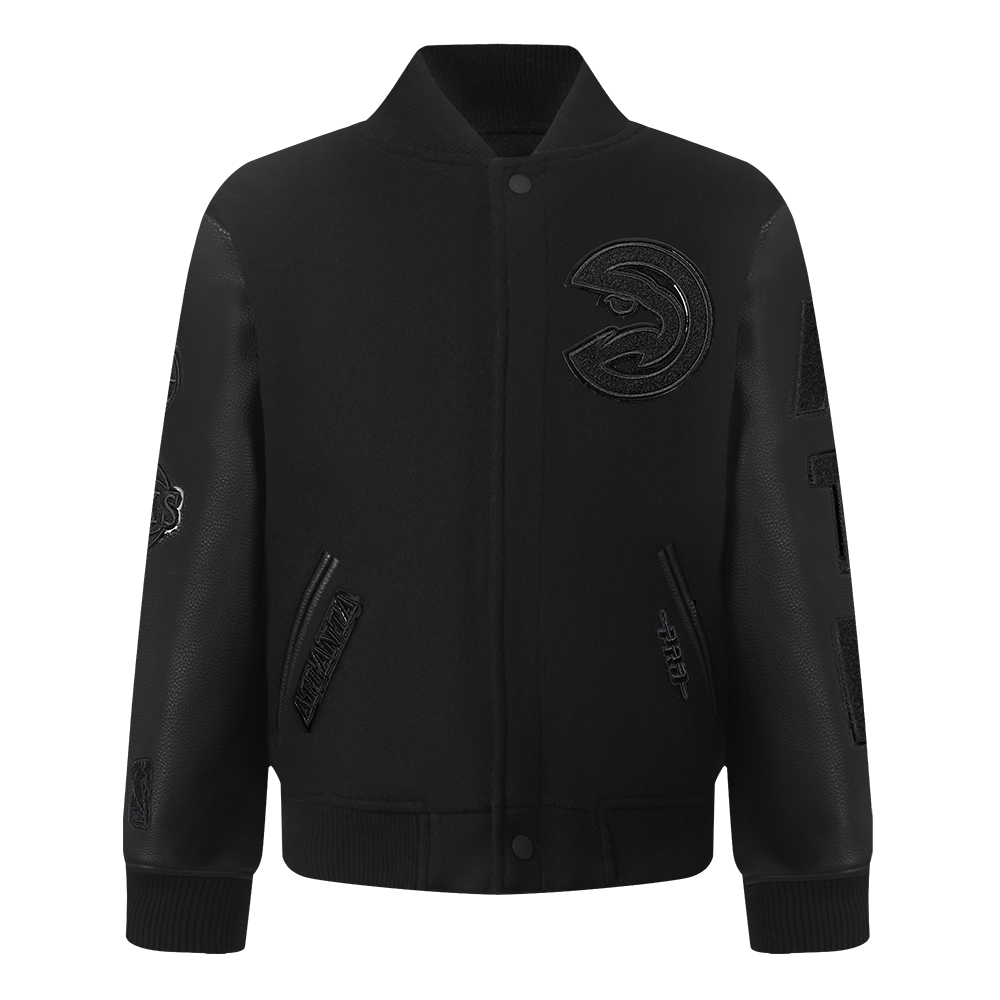 NBA ATLANTA HAWKS TRIPLE BLACK BLOUSON COLLÉGIAL EN LAINE POUR GARÇON BAMBIN (NOIR DE JAIS)