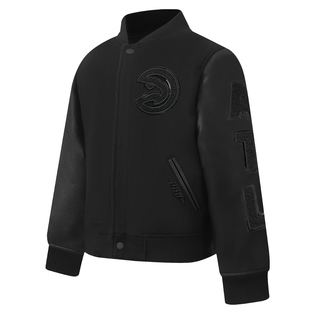 NBA ATLANTA HAWKS TRIPLE BLACK BLOUSON COLLÉGIAL EN LAINE POUR GARÇON BAMBIN (NOIR DE JAIS)
