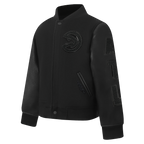 NBA ATLANTA HAWKS TRIPLE BLACK BLOUSON COLLÉGIAL EN LAINE POUR GARÇON BAMBIN (NOIR DE JAIS)