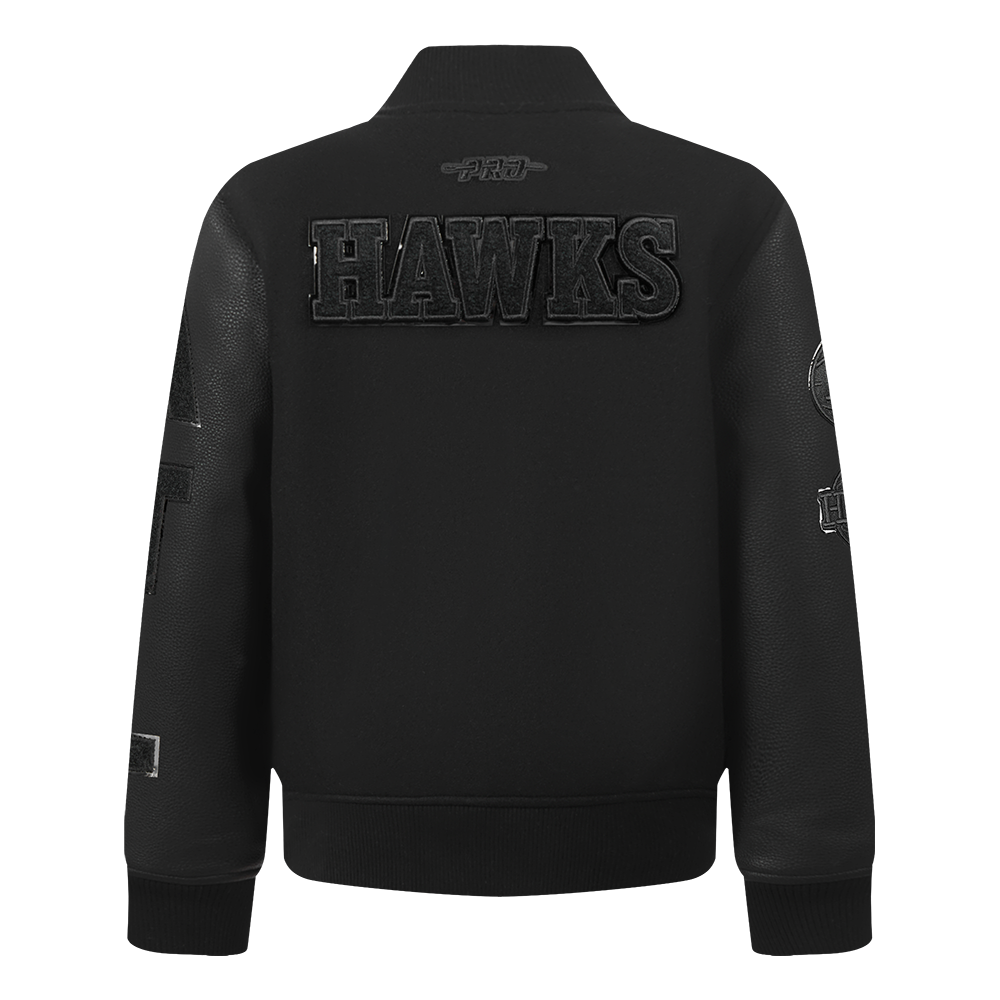 NBA ATLANTA HAWKS TRIPLE BLACK BLOUSON COLLÉGIAL EN LAINE POUR GARÇON BAMBIN (NOIR DE JAIS)