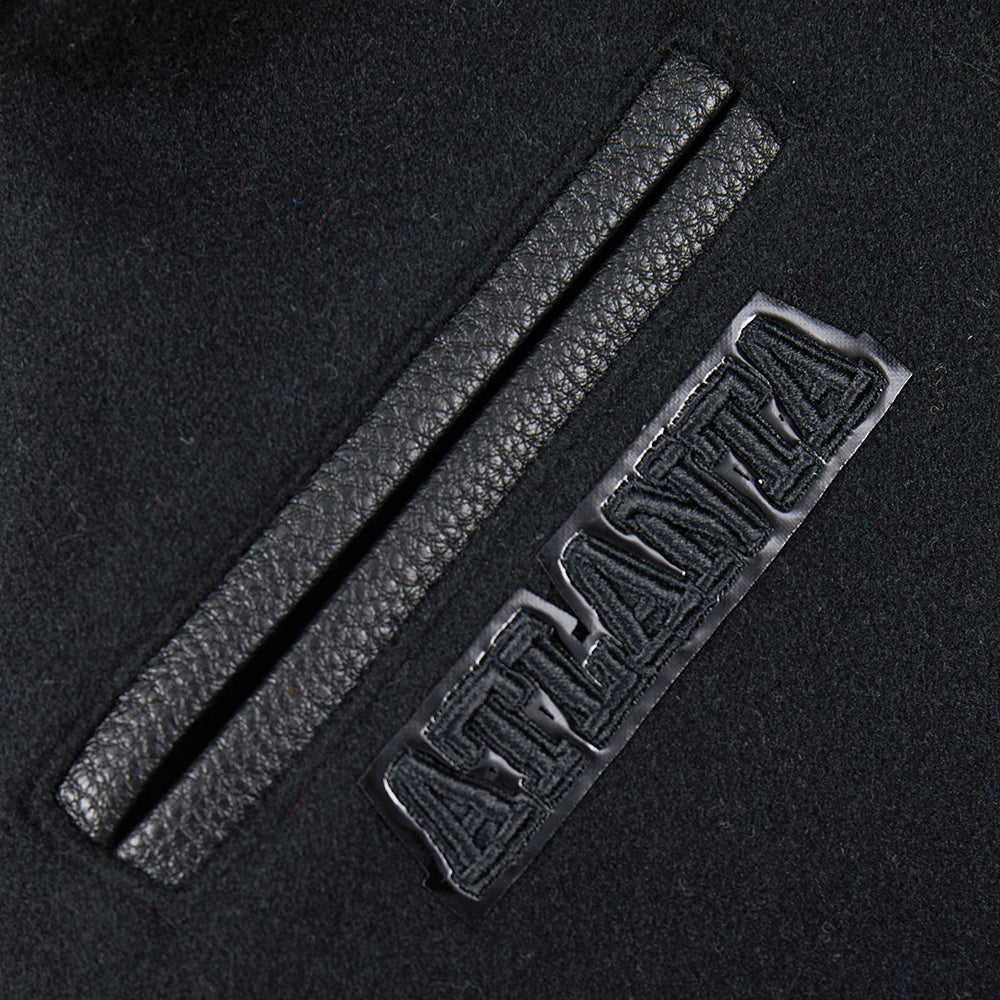 NBA ATLANTA HAWKS TRIPLE BLACK BLOUSON COLLÉGIAL EN LAINE POUR GARÇON BAMBIN (NOIR DE JAIS)