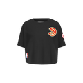 NBA ATLANTA HAWKS CLASSIC TODDLER GIRL'S SHORT SLEEVE BOXY TEE (BLACK)