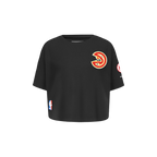 NBA ATLANTA HAWKS CLASSIC TODDLER GIRL'S SHORT SLEEVE BOXY TEE (BLACK)