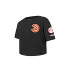 NBA ATLANTA HAWKS CLASSIC TODDLER GIRL'S SHORT SLEEVE BOXY TEE (BLACK)