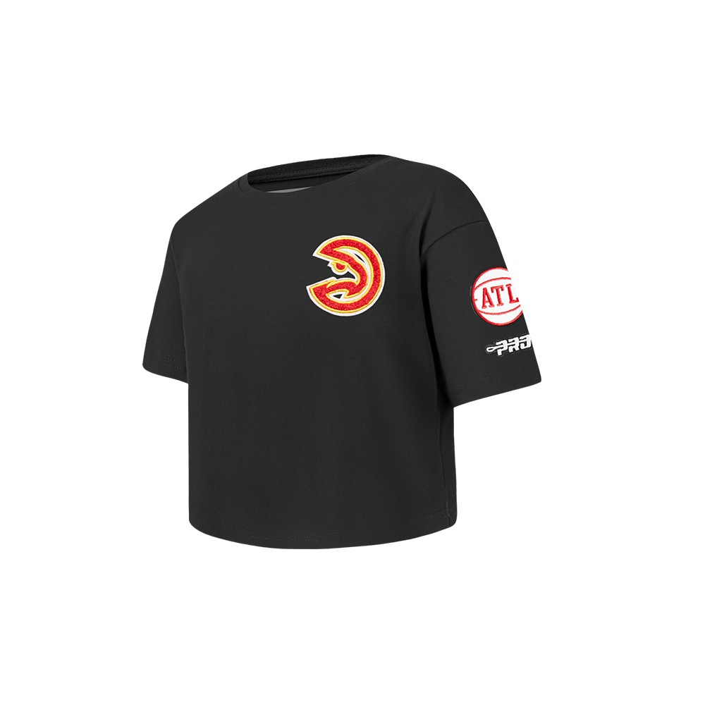 NBA ATLANTA HAWKS CLASSIC TODDLER GIRL'S SHORT SLEEVE BOXY TEE (BLACK)