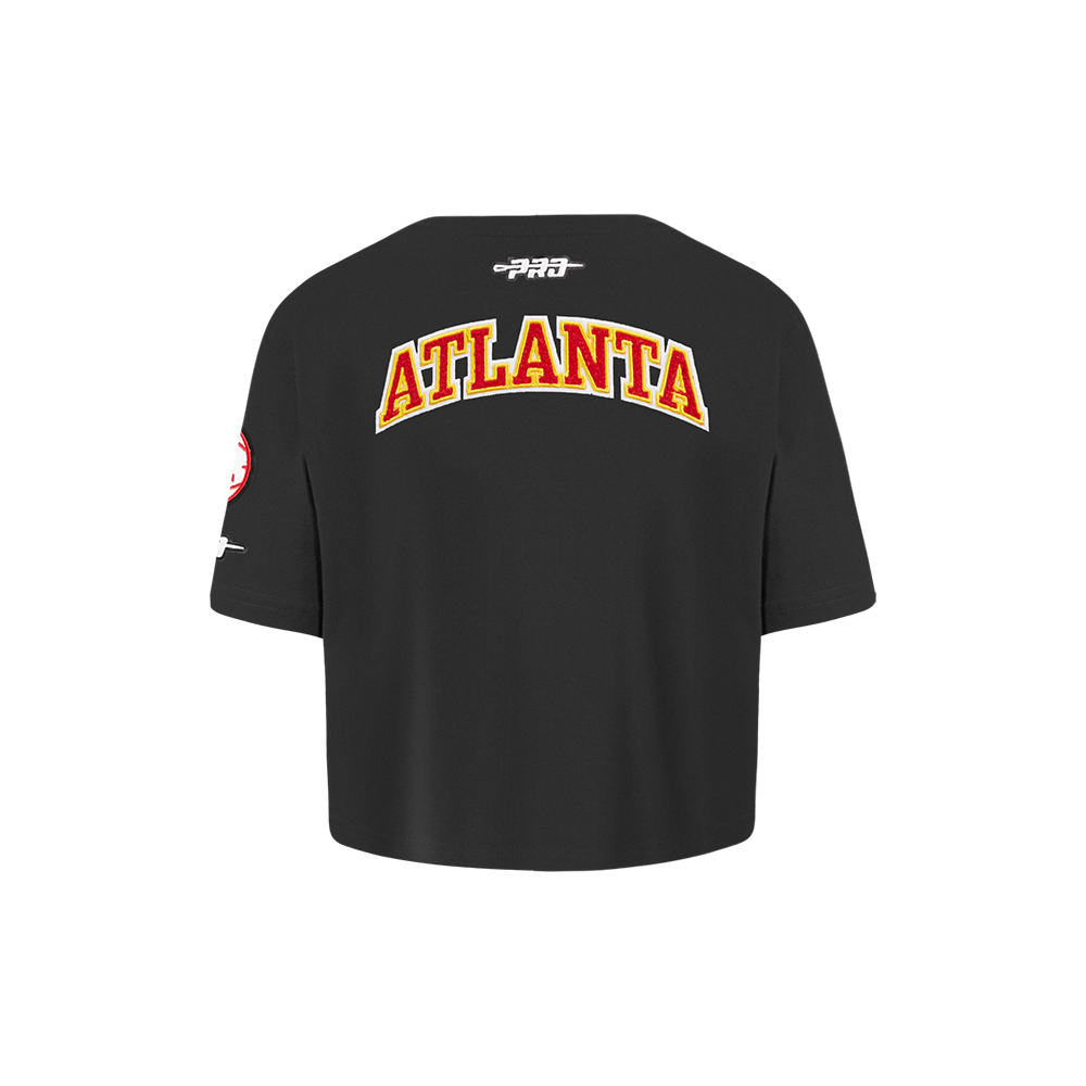 NBA ATLANTA HAWKS CLASSIC TODDLER GIRL'S SHORT SLEEVE BOXY TEE (BLACK)
