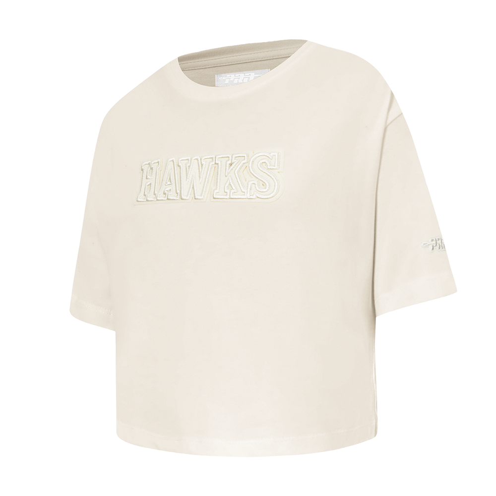 NBA ATLANTA HAWKS NEUTRAL TODDLER GIRLS SHORT SLEEVE BOXY TEE (EGGSHELL)