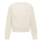 NBA ATLANTA HAWKS NEUTRAL TODDLER GIRL'S FLEECE CREWNECK (EGGSHELL)